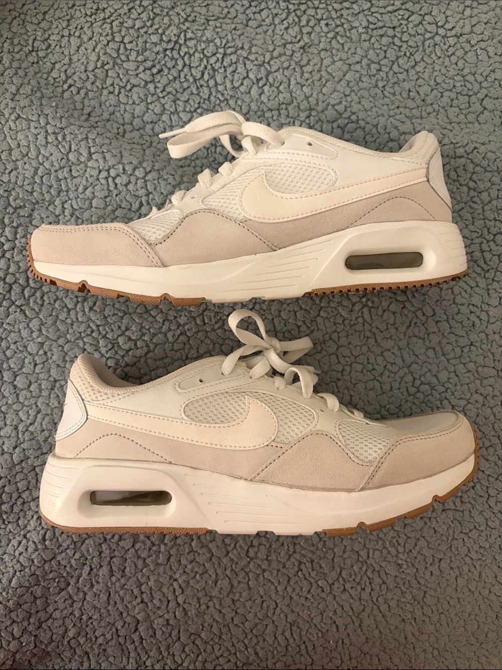 Nike White and Light Beige Air Max SC Sneaker